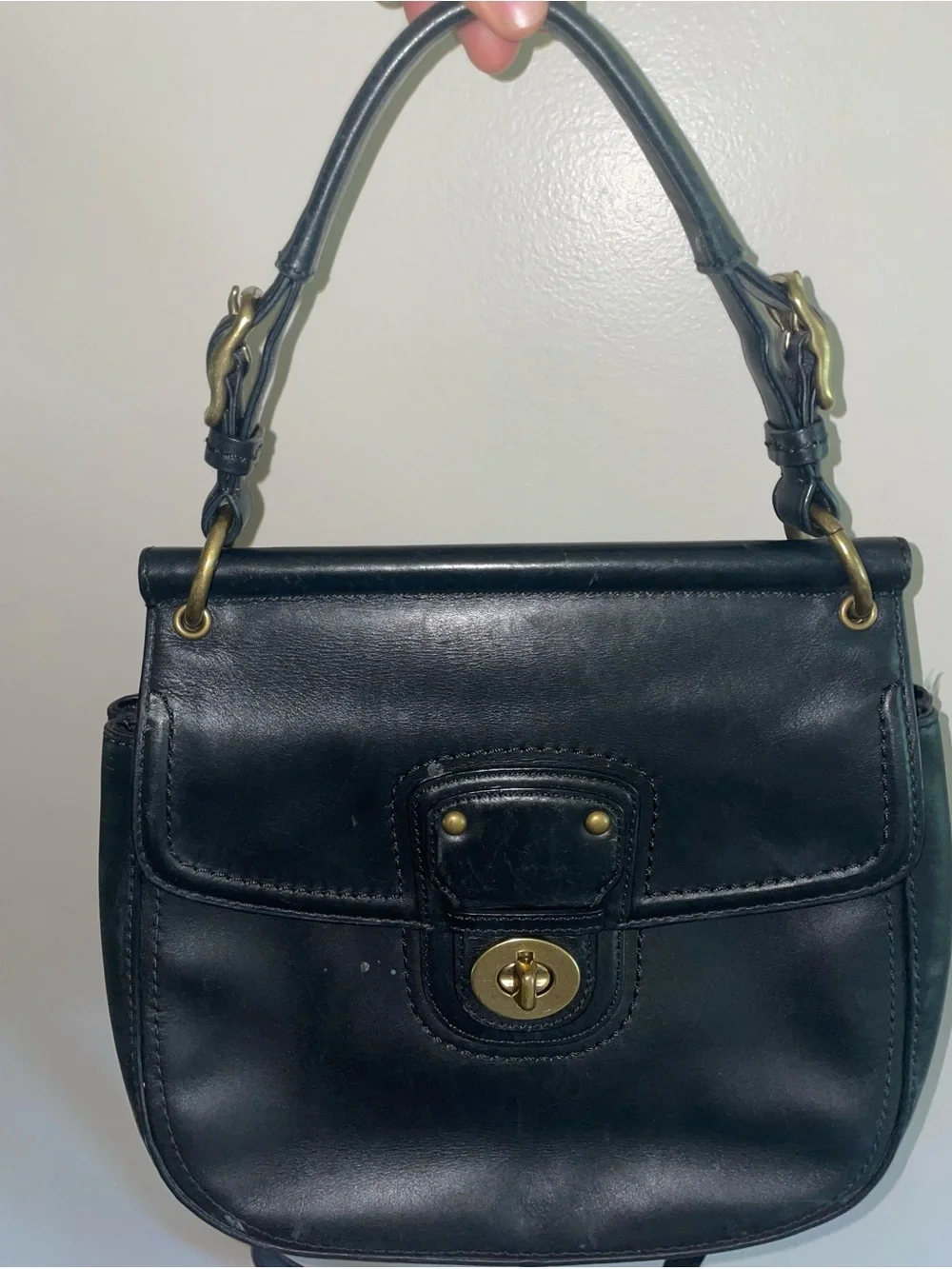 Vintage COACH 65th Anniversary Legacy Leather Turnlock Crossbody Bag – Black